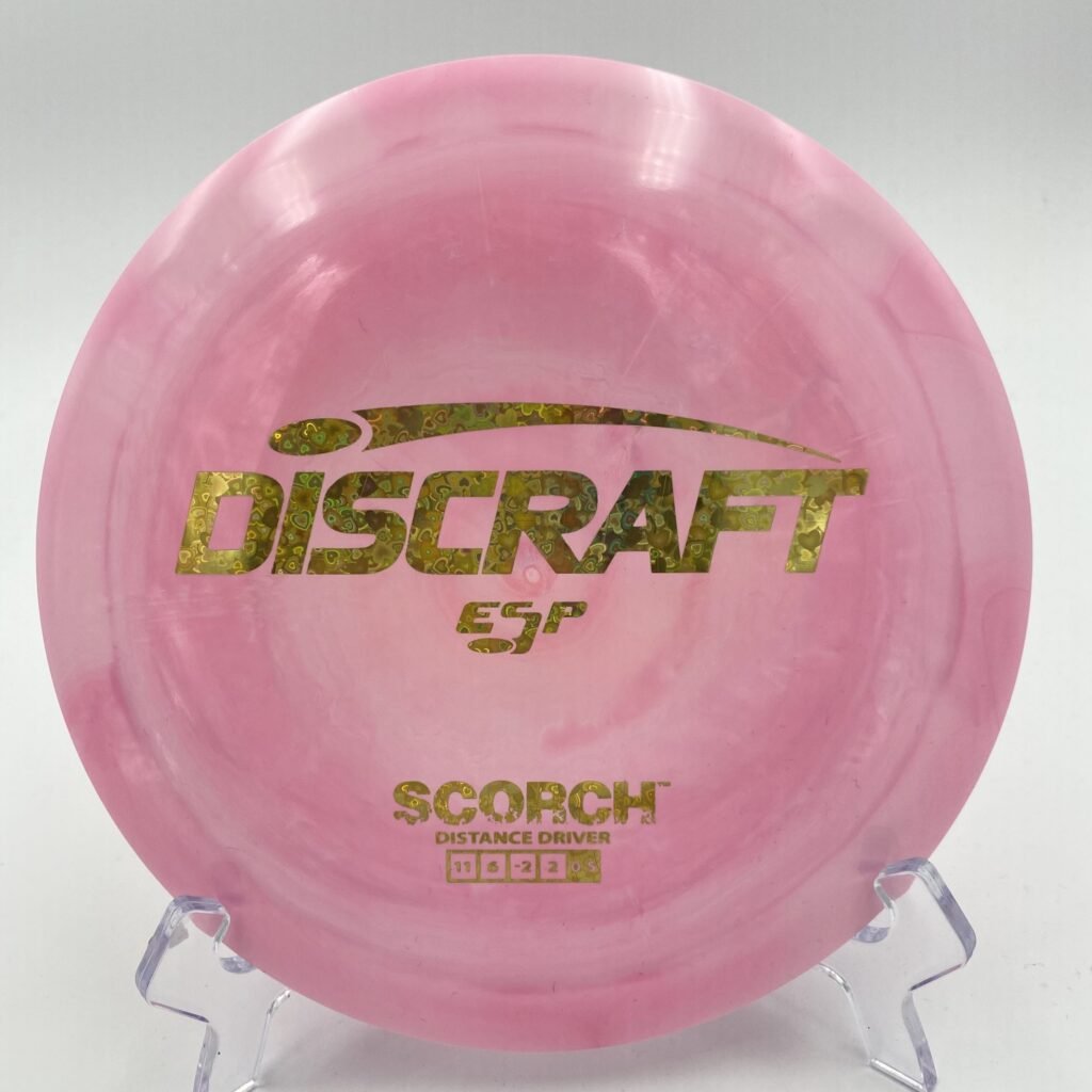 Top view of vibrant Discraft Scorch in ESP plastic.