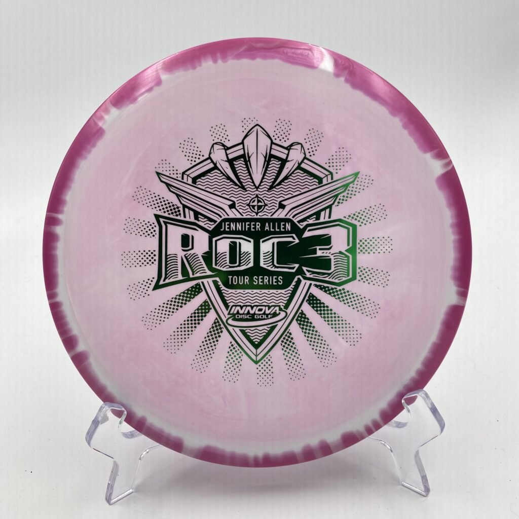 Main view of vibrant Innova Roc3 in Star plastic - 2022 Jennifer Allen Tour Series.