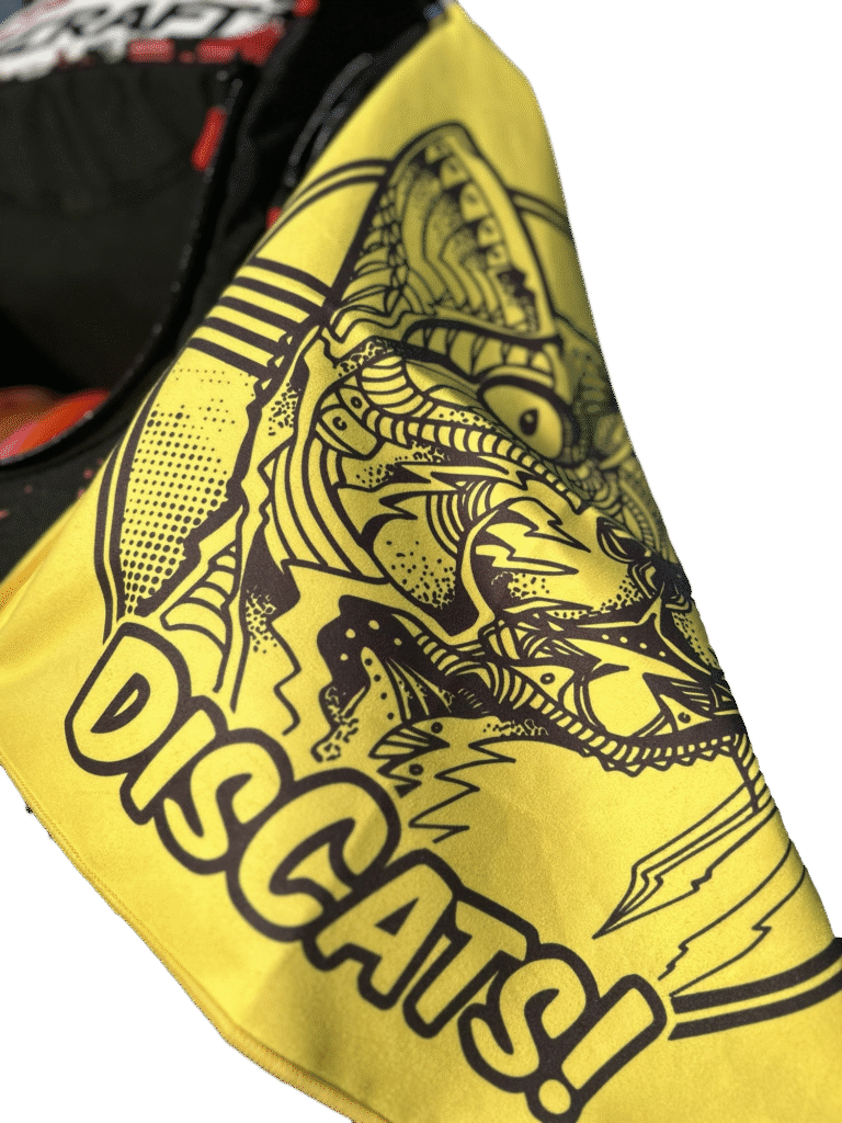 disc-golf-towel-discats-yellow-40cm-x-40cm