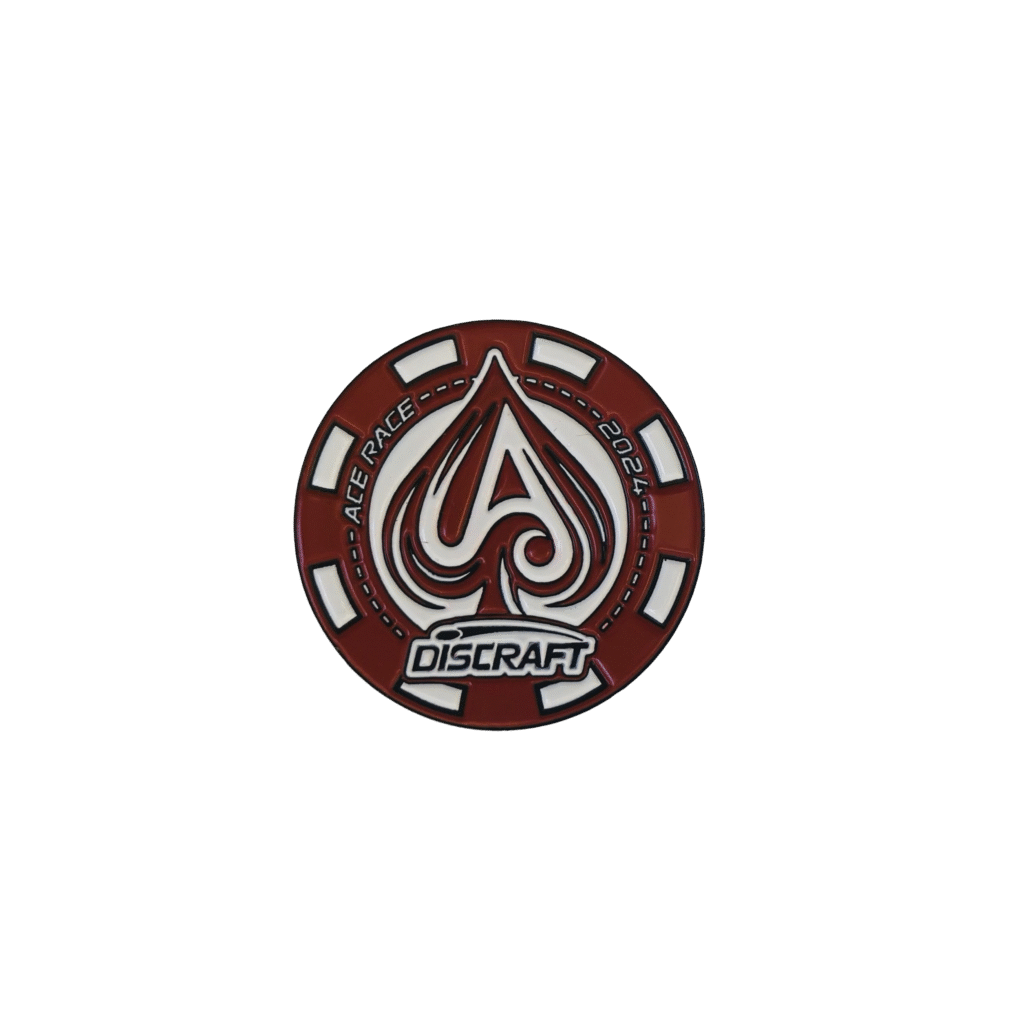 Discraft Ace Race Pin in durable accessory material for competition enthusiasts.
