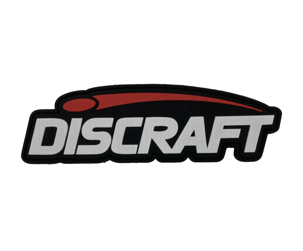 Discraft Rubber Velcro Patch in black plastic.