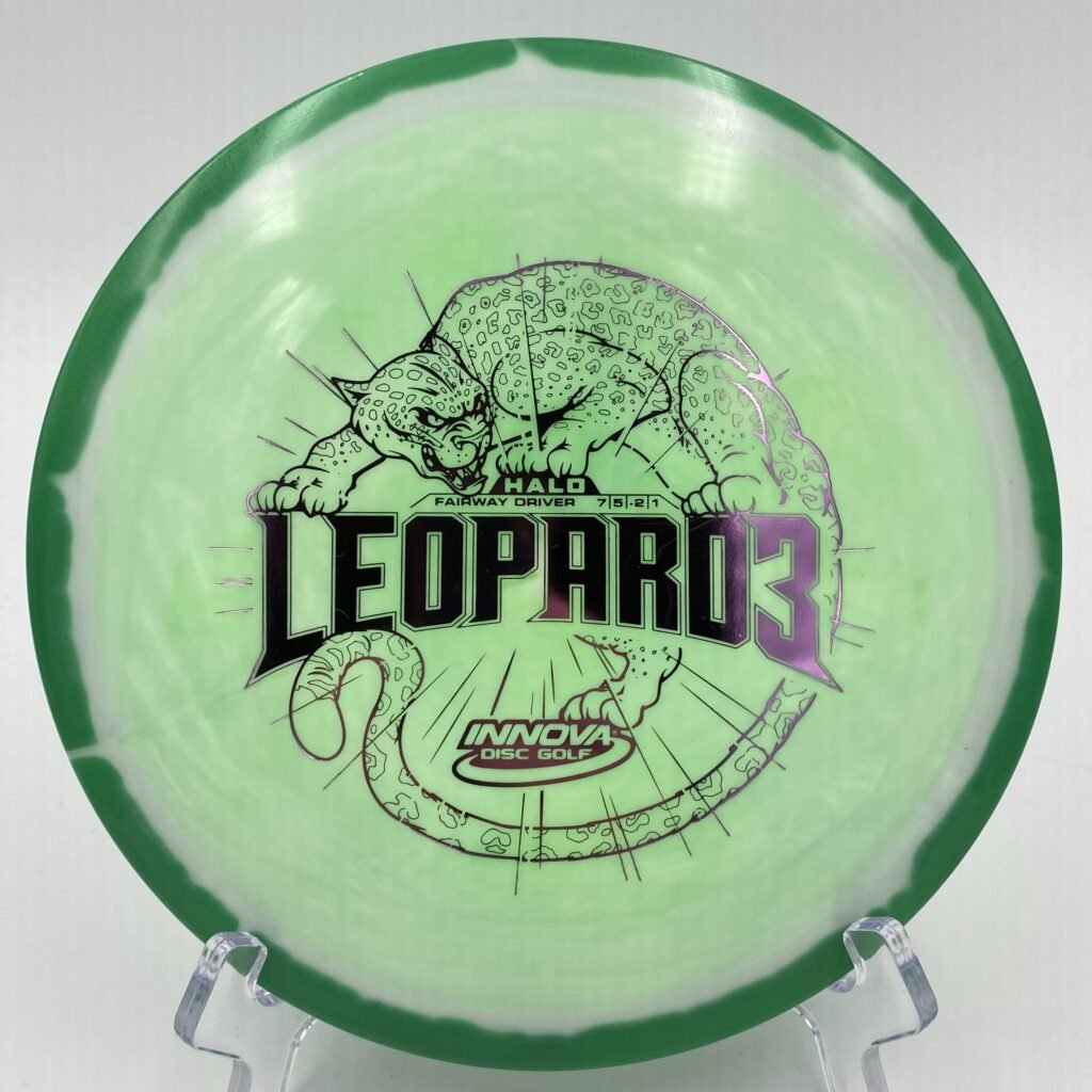 Top view of rich purple Innova Halo Star Leopard3 in durable plastic.