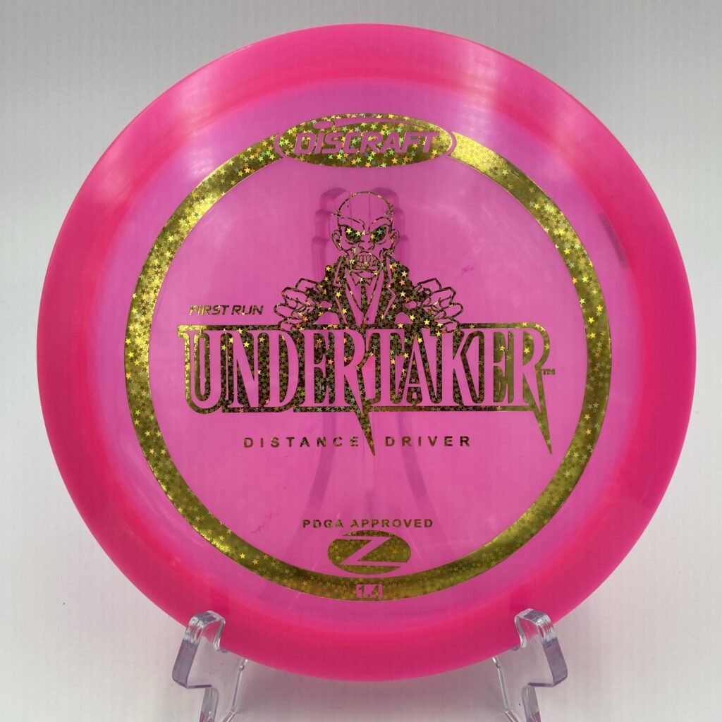 Top view of green Discraft Undertaker in Elite Z plastic First Run edition.