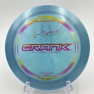 Top view of vibrant green Discraft Crank in Elite Z plastic Tim Barham Edition.