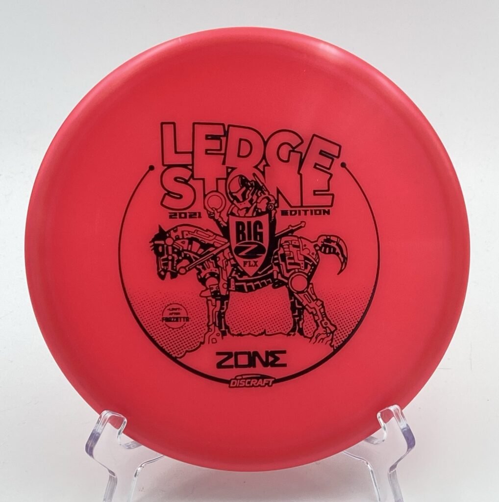 Main view of vibrant Big Z Discraft Zone in FLX plastic - 2021 Ledgestone Edition featuring a unique foil design.