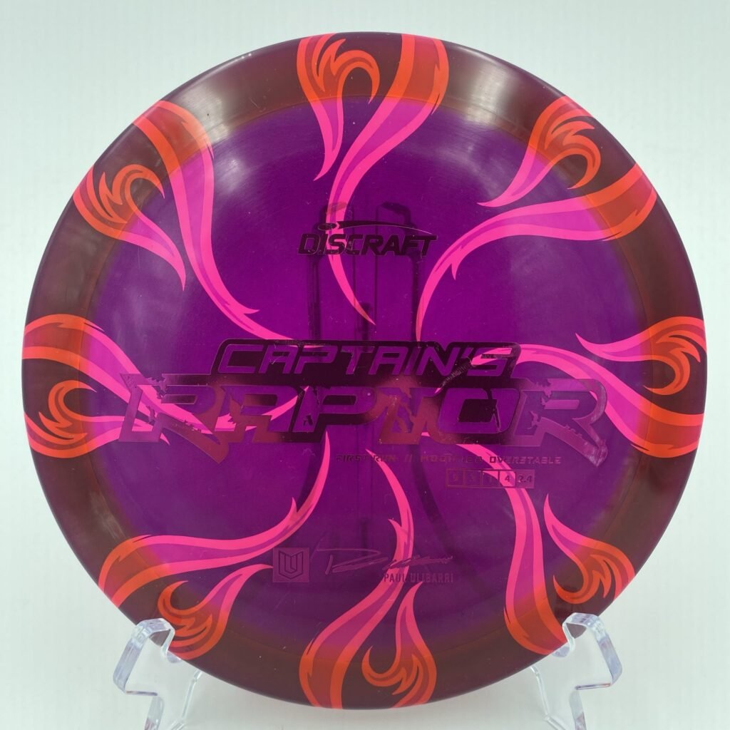 Top view of purple-red Discraft Special Blend Z Raptor in First Run plastic.