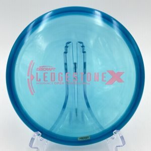 Top view of blue Discraft CryZtal Roach in Ledgestone plastic - 2021 Ledgestone Edition with silver foil stamp.