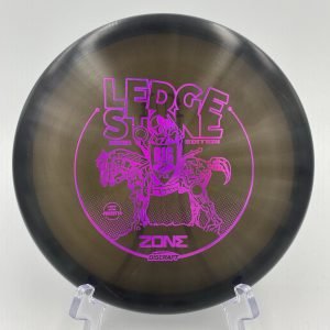 Top view of black smoke Discraft Big Z FLX Zone in durable plastic 2021 Ledgestone Edition with unique foil stamp.