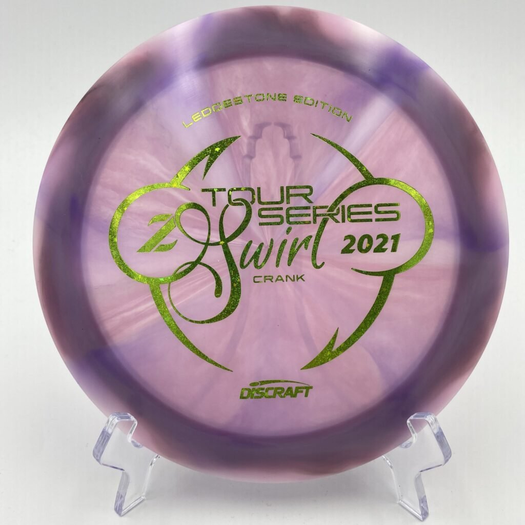 Top view of the multicolored Z Swirl Discraft Crank in Z plastic 2021 Ledgestone Tour Series Edition.