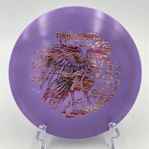 Top view of blue Discraft Undertaker in ESP Lite plastic - 2023 Ledgestone Edition with silver foil stamp.