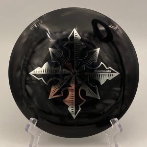 Top view of vibrant yellow Discmania Lux Instinct in North Star plastic.