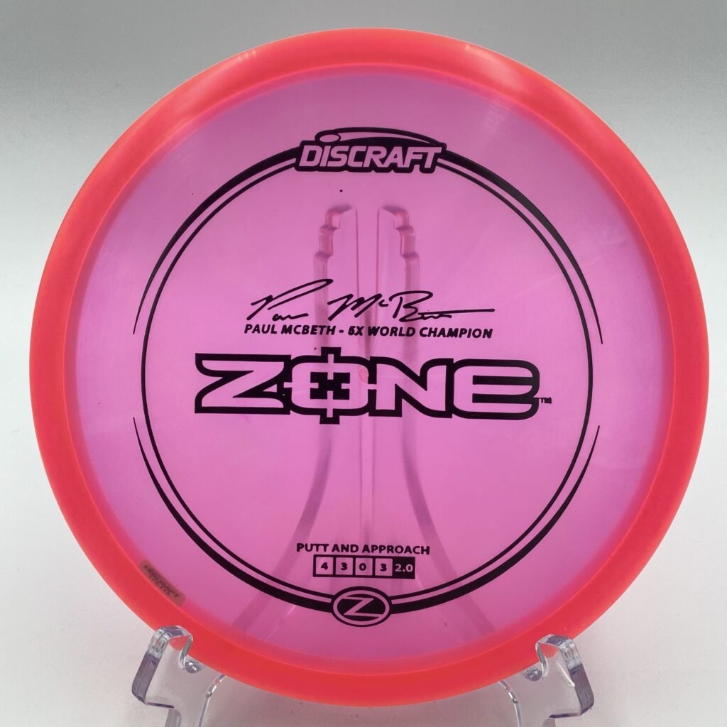 Top view of blue Discraft Zone in Z plastic 5x Paul McBeth edition.