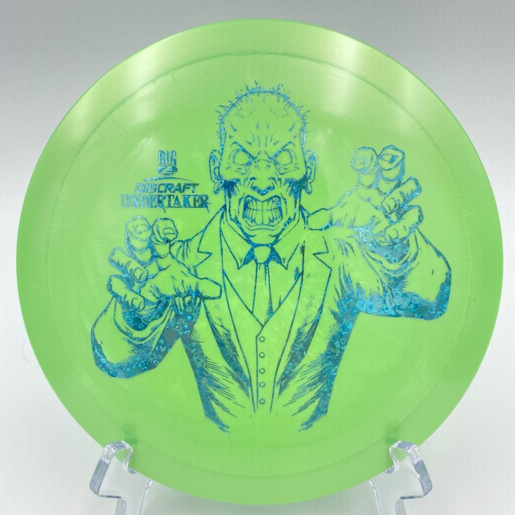 Top view of a vibrant purple Discraft Undertaker in Big Z plastic.