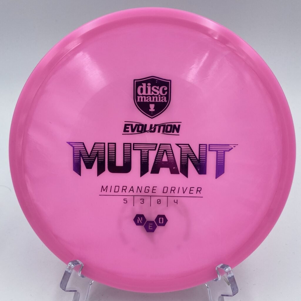 Top view of blue Discmania Mutant in Neo plastic - 2021 European Disc Golf Championship fundraiser with unique artwork.