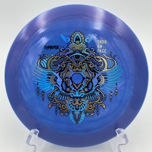 Top view of vibrant purple Thought Space Athletics Synapse Dragon in Ethereal plastic.