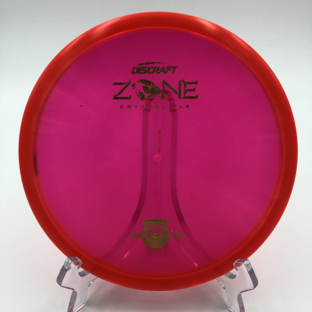 Top view of translucent blue Discraft CryZtal FLX Zone in 2022 Ledgestone Edition plastic.