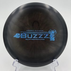 Top view of midnight blue Discraft Buzzz SS in Z plastic 40TH Anniversary Edition.
