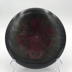 Top view of smoky Discraft Buzzz in Z plastic - Pandora's Box special edition for superior stability.