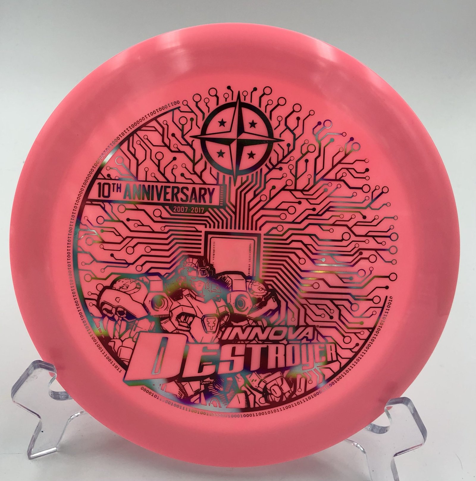 Top view of the limited edition gold and black Innova Star Destroyer in 10 Year Anniversary plastic.