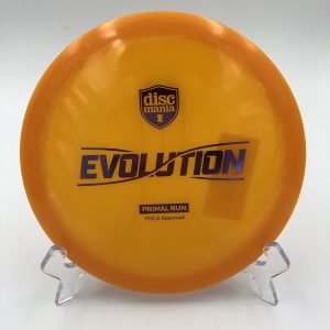 Top view of green Discmania Instinct in Primal Run plastic.