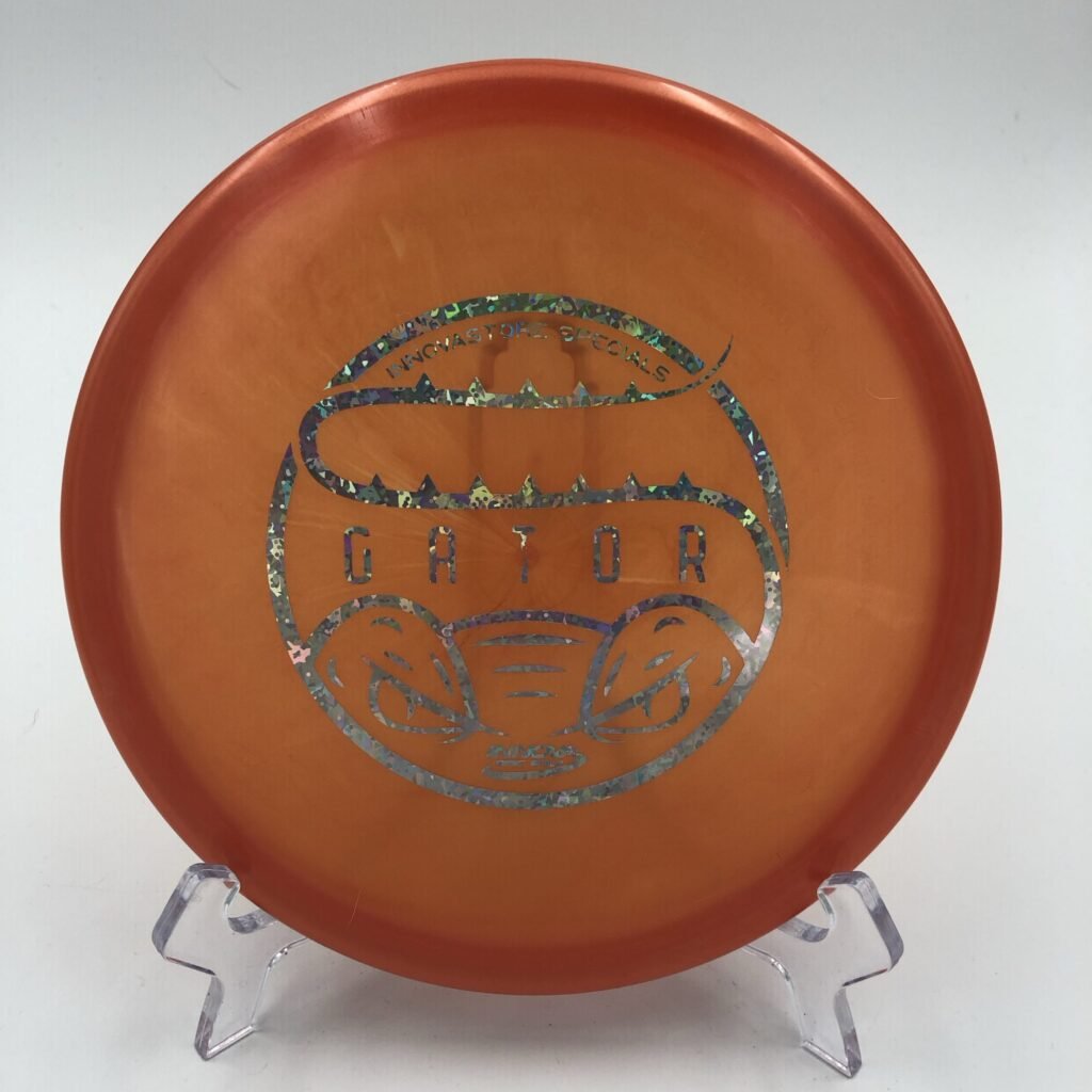 Top view of orange Innova Champion Gator in durable plastic - Innovastore Specials with special designs.