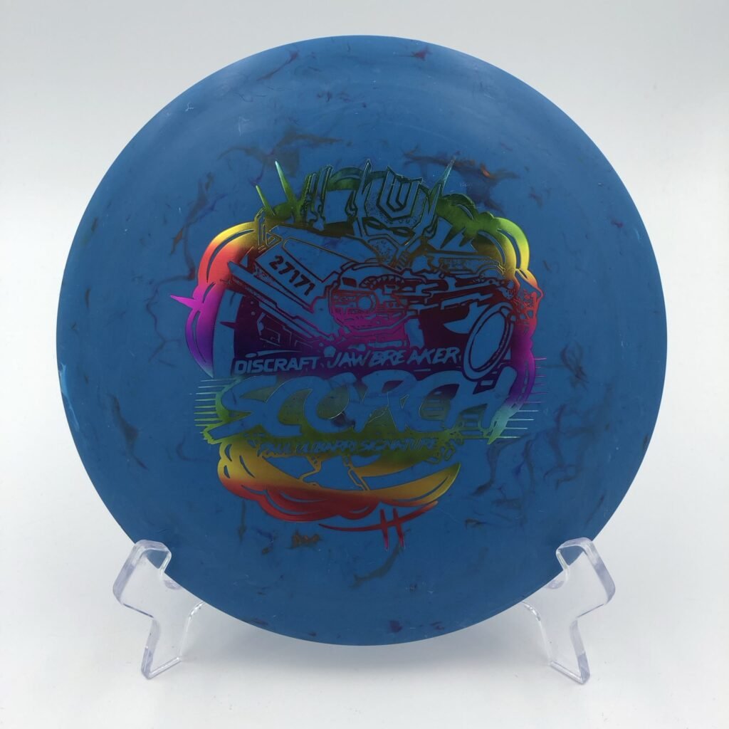 Top view of orange Discraft Jawbreaker Scorch in Paul Ulibarri signature plastic.