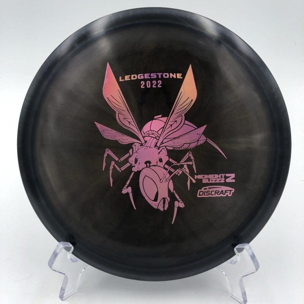 Top view of midnight blue Discraft Z Buzzz in Ledgestone 2022 plastic edition.