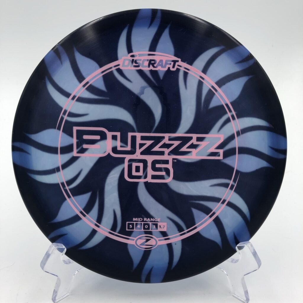 Top view of dark star dyed Discraft Buzzz OS in Z plastic.