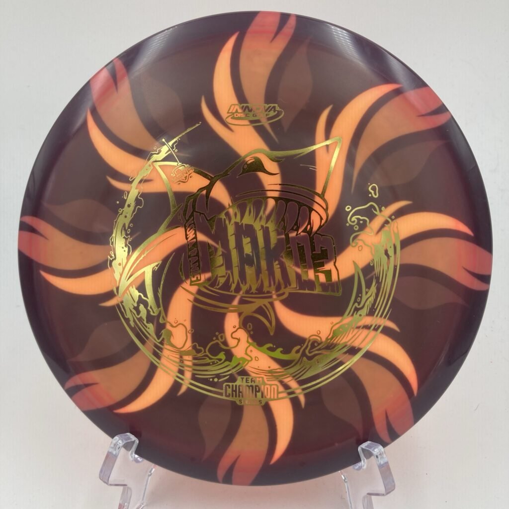 Top view of dark star dyed Innova Mako3 in Star plastic 2021 Kona Panis Tour Series.