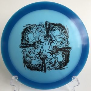 Top view of luminous green Discraft Z Glo Heat in glow plastic - 2023 Ledgestone Edition with vibrant foil stamp.