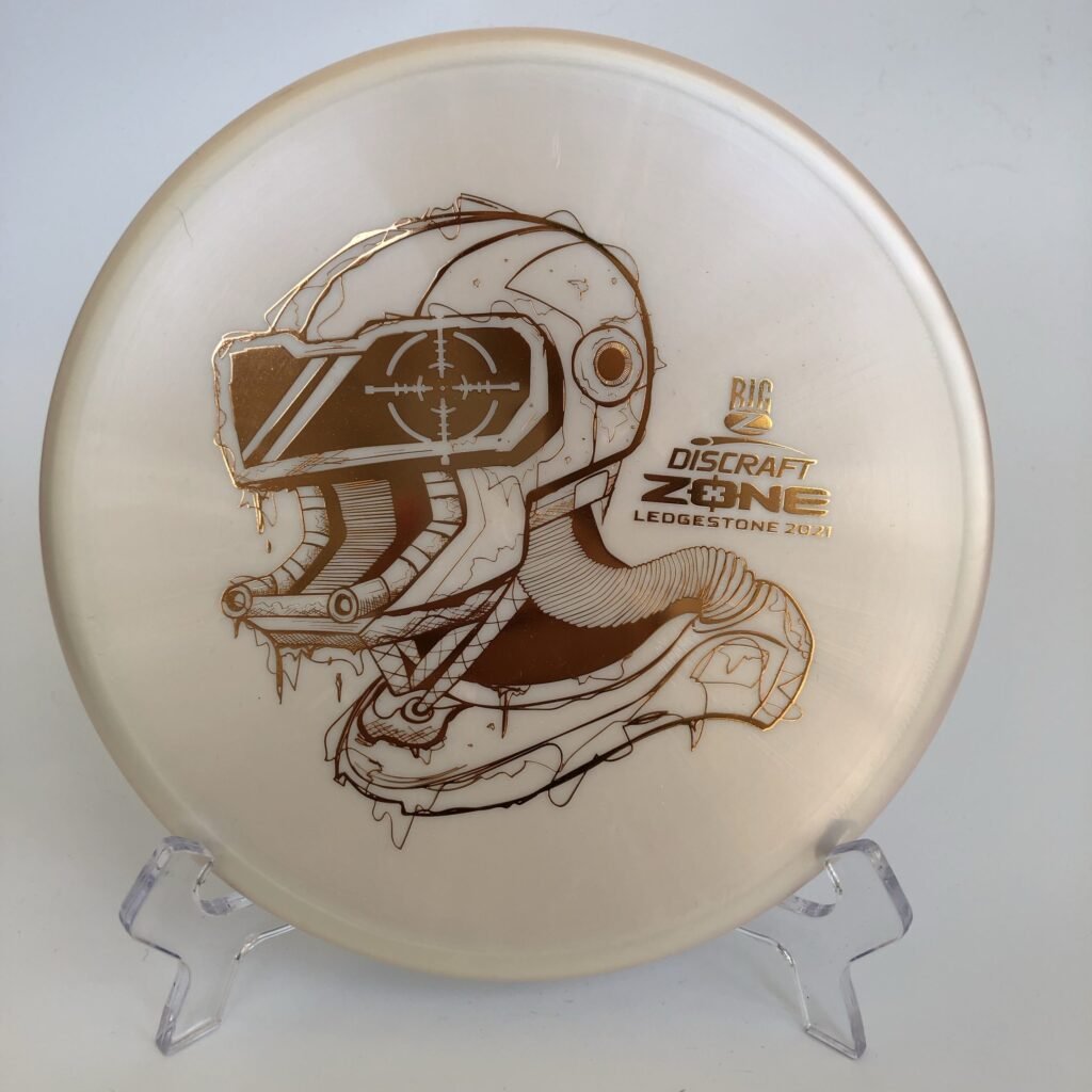 Main view of green Discraft Big Z Zone in Big Z plastic - 2021 Ledgestone Edition with vibrant foil stamp.