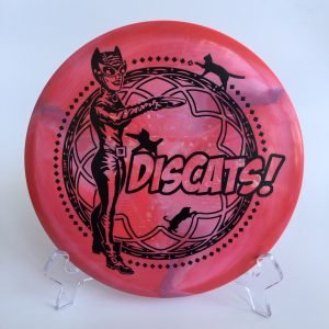 Main view of vibrant ESP Swirl Discraft Buzzz - 2022 Tour Series Catwoman with a striking design.