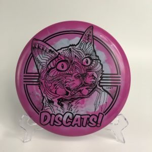 Top view of green Discraft Fierce in ESP Swirl plastic - 2023 Tour Series with special Paige Pierce stamp.