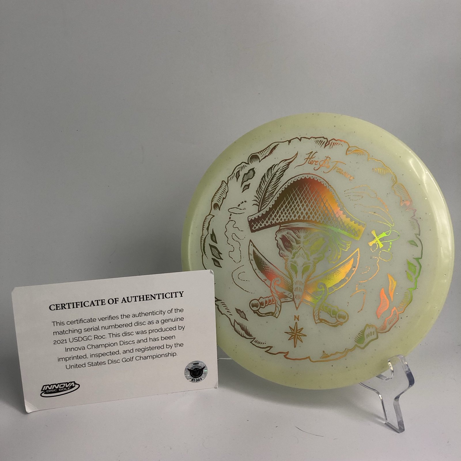 Metalflake Glow Rancho Roc - USDGC 2021 Collector Roc "Pirate Roc" - CoA #1393 (180g) - Image 3