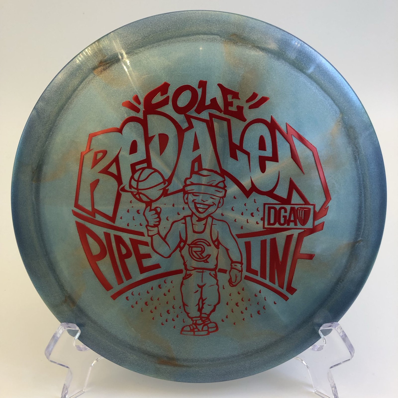 DGA Pipeline in Swirl plastic 2024 Tour Series designed by Cole Redalen.