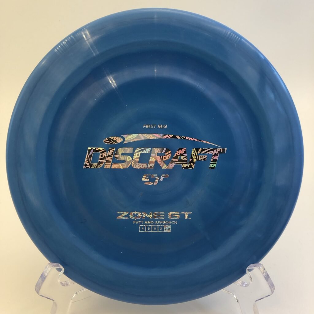 Translucent Discraft ESP Zone GT in First Run plastic for strong grip and reliable overstable flights.