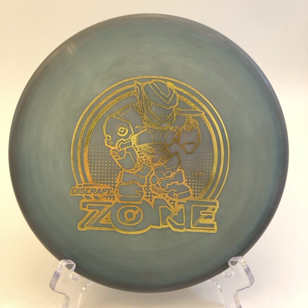 Discraft Zone in ESP plastic featuring a unique Swirl design and Mini Robot stamp.