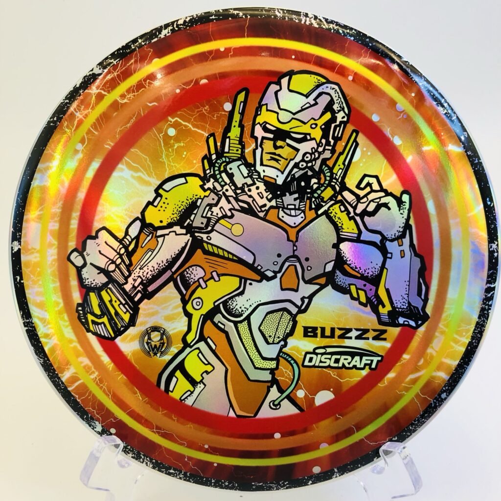 Discraft Buzzz in ESP plastic featuring the Robot design by Les White.