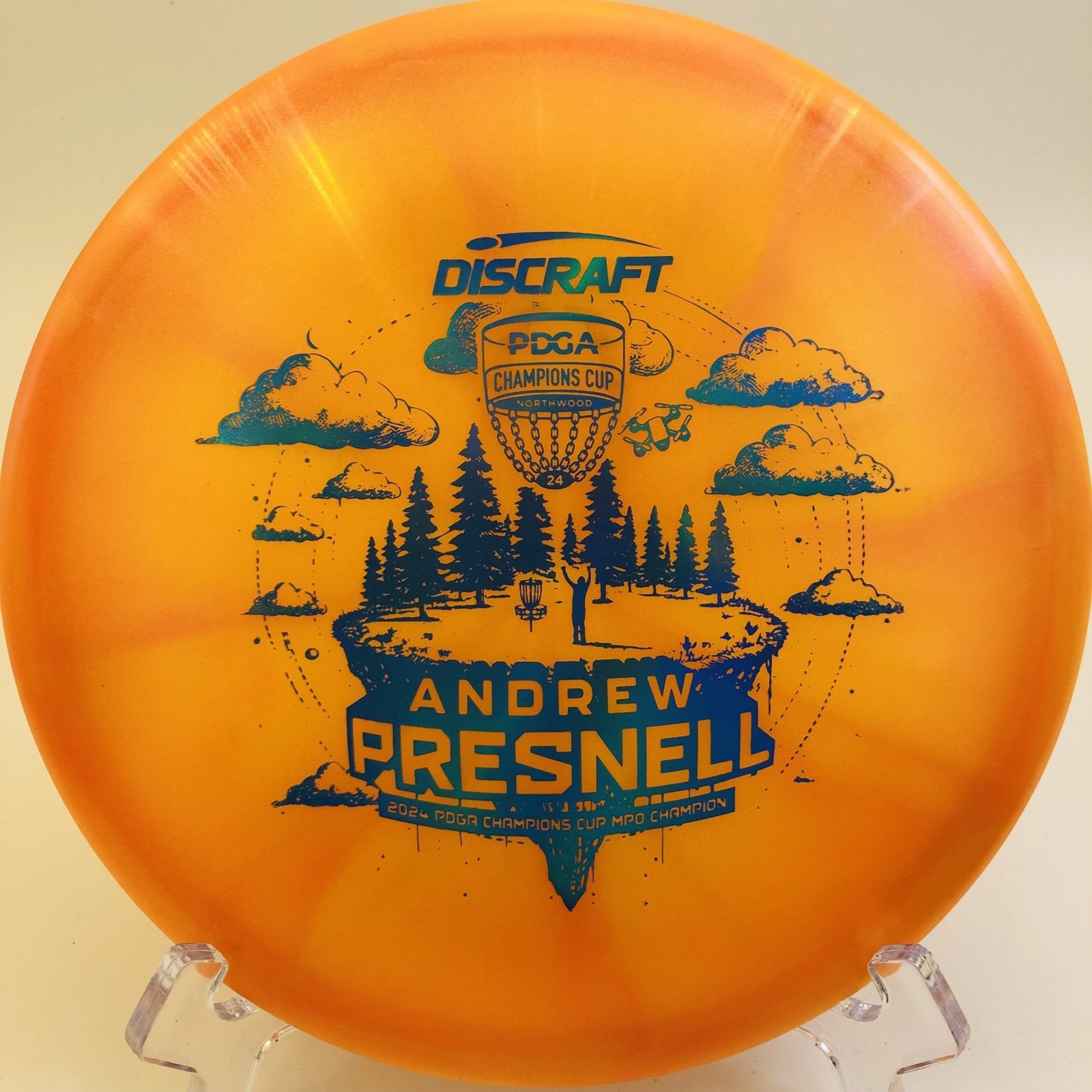 Discraft Drone in Z Swirl Colorshift plastic - 2023 Andrew Presnell Champions Cup.