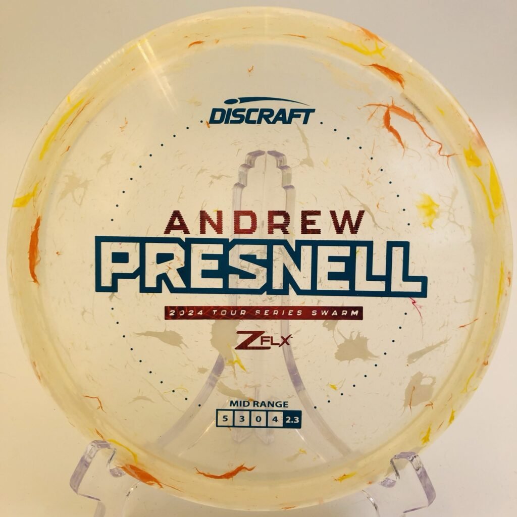 Discraft Swarm in Jawbreaker Z FLX plastic 2024 Andrew Presnell Tour Series with unique design.