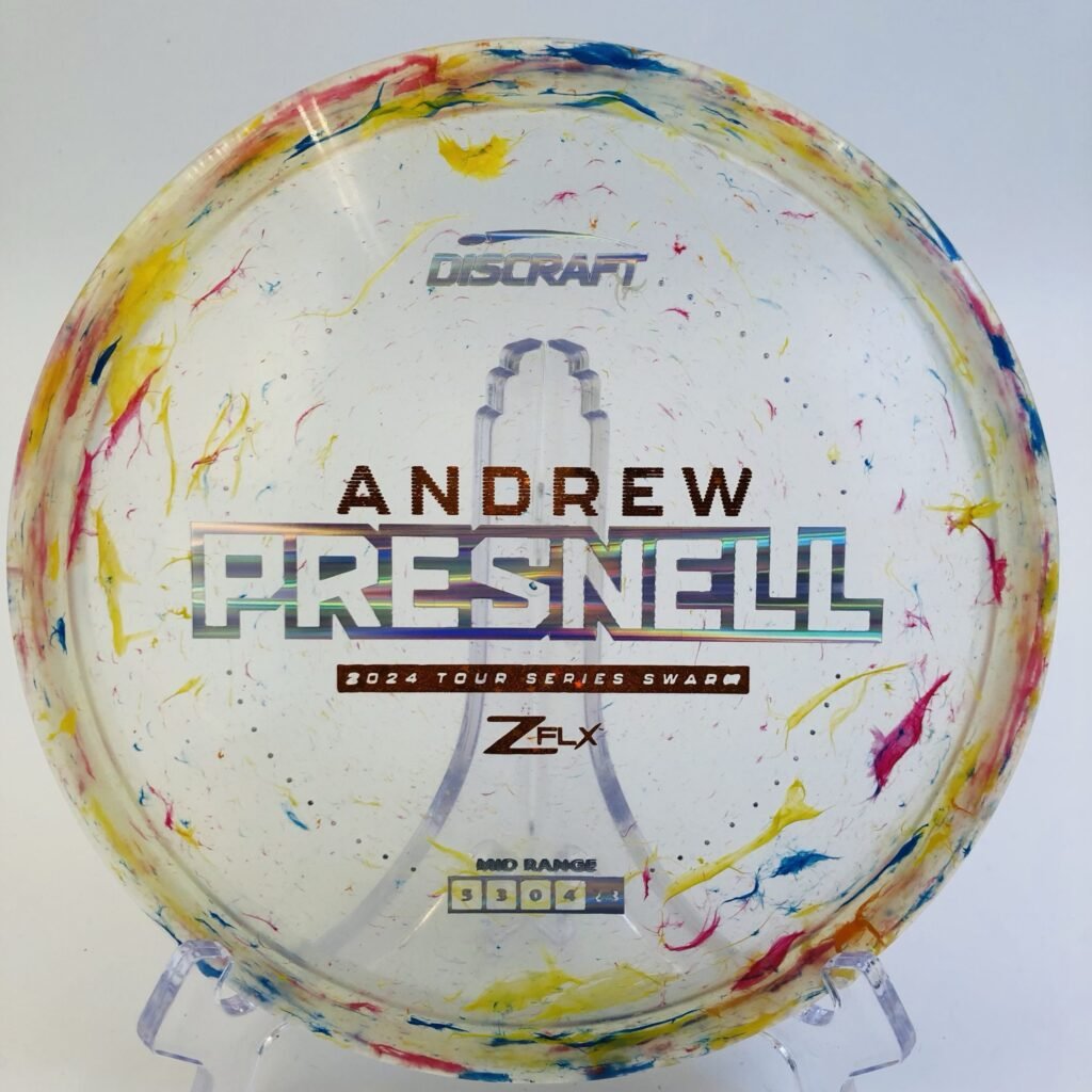 Discraft Swarm in Jawbreaker Z FLX plastic for the 2024 Andrew Presnell Tour Series.