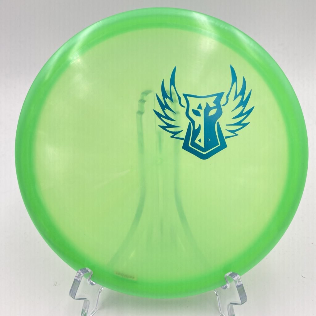 Top view of black Discraft Buzzz in Z plastic featuring the Darkhorse small logo.