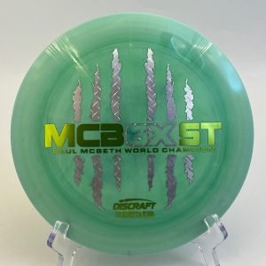 Top view of purple Discraft Undertaker in ESP plastic – 6X Paul McBeth Commemorative edition.