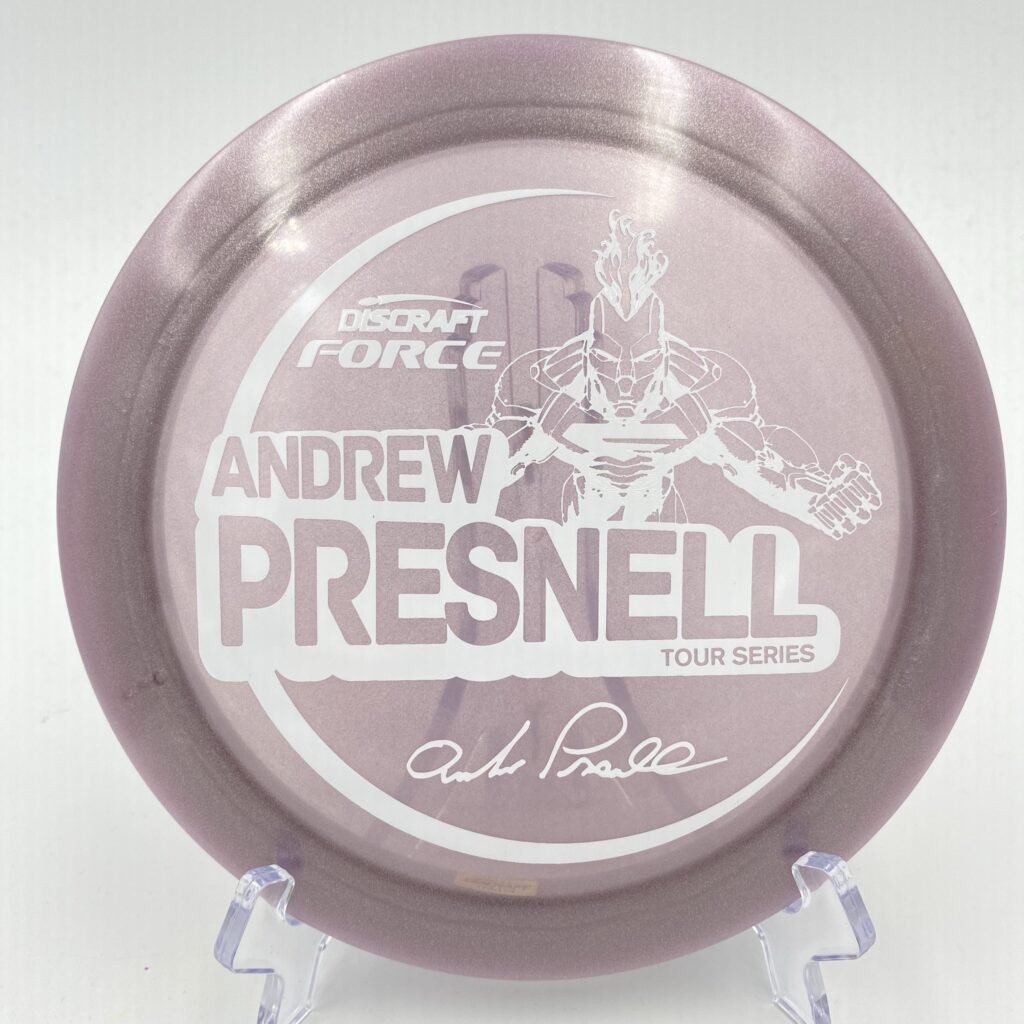 Top view of metallic Discraft Force in Metallic Z plastic 2021 Andrew Presnell Tour Series.