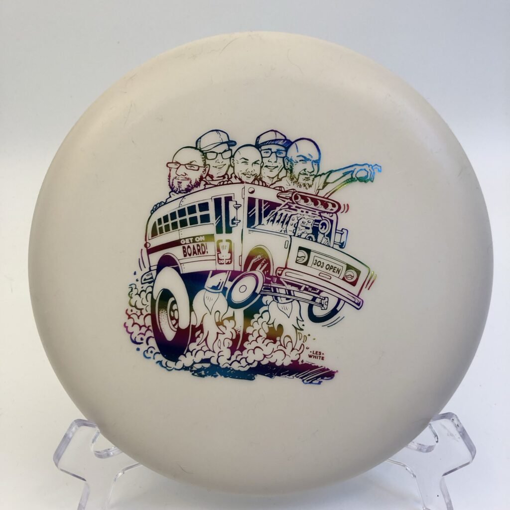 Discmania P2 in D-Line plastic featuring Les White art - 303 OTB Open edition.