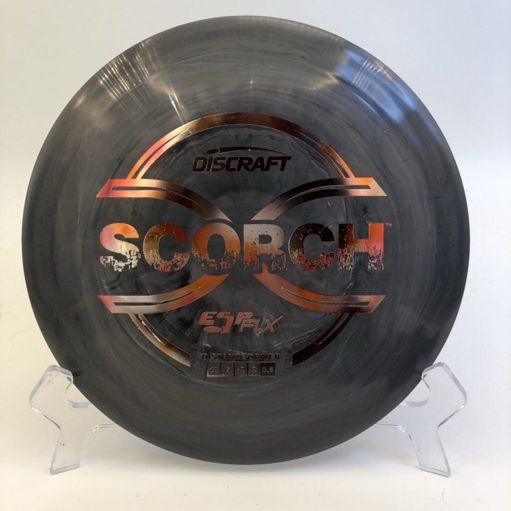 Discraft Scorch in ESP FLX plastic offering unmatched grip and flexibility for precise throws.