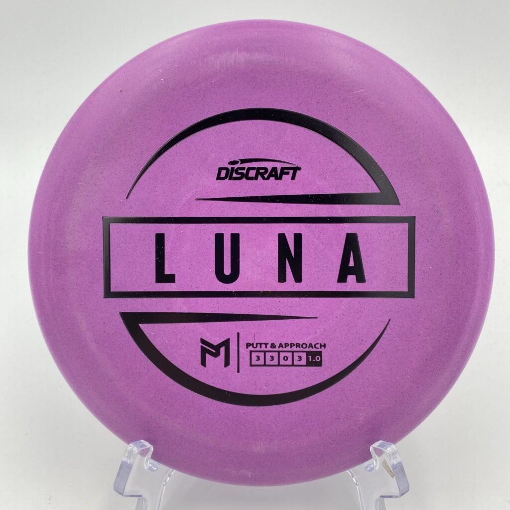Main view of white Discraft Luna in standard plastic - 6x Paul McBeth edition.