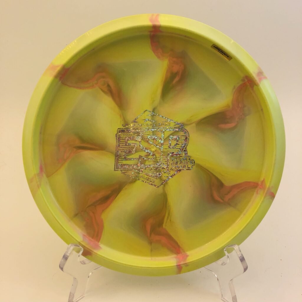 Translucent swirl ESP FLX Buzzz - 2022 Ledgestone Edition with a grip-enhancing texture.