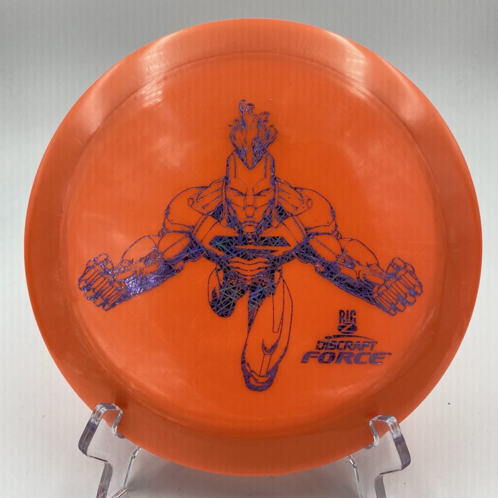 Main view of bright orange Discraft Force in Big Z plastic.