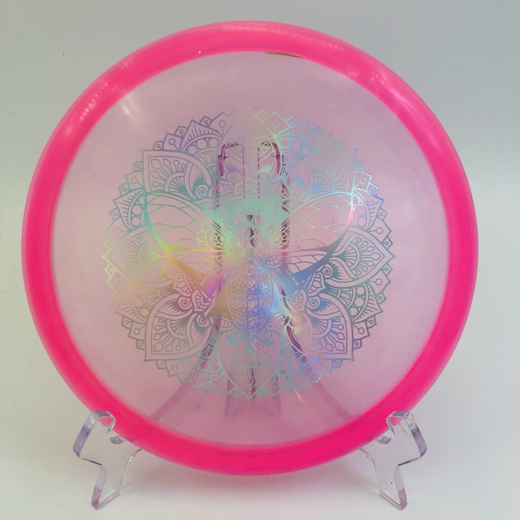 Discraft Buzzz in CryZtal FLX plastic with a Lotus stamp, weighing over 177 grams.